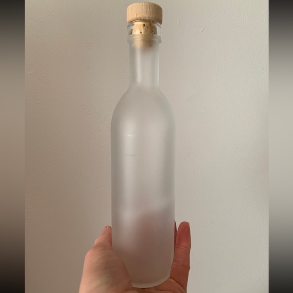 Frosted Glass Bottle With Wood Cork / White Frosted Glass Bottle / Glass Bottle - Picture 4 of 12